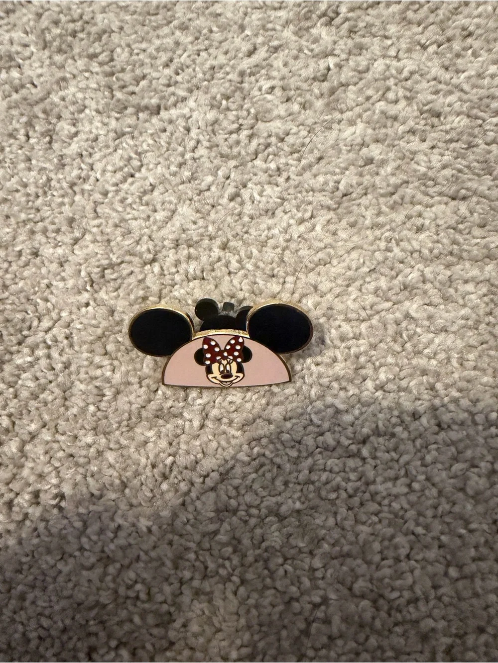 Kids Minnie Mouse Enamel Pin - Pink and Black
